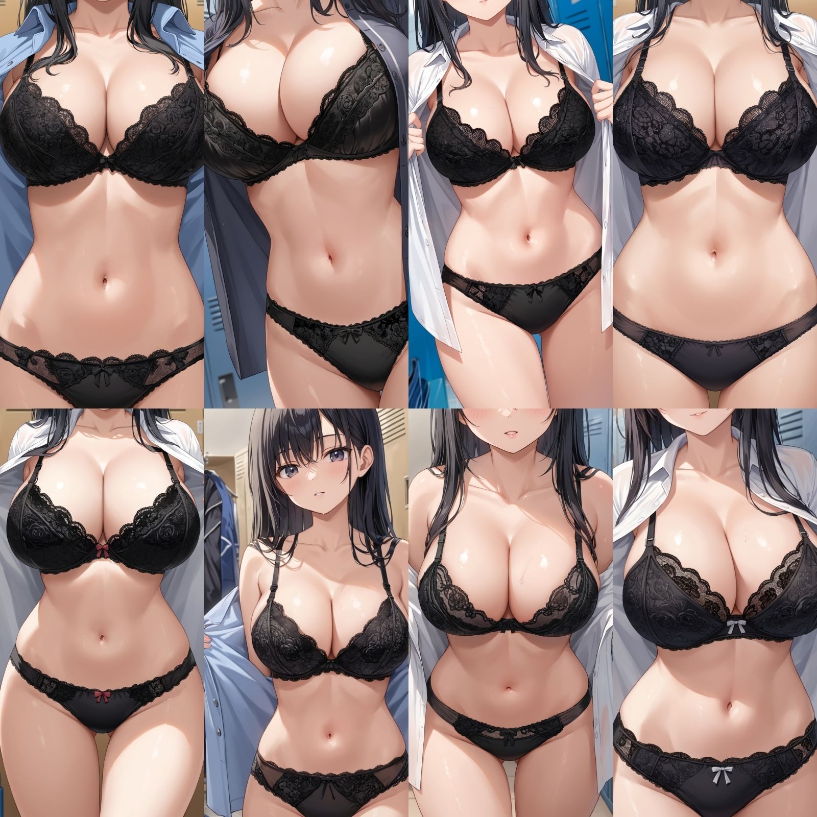 【J〇巨乳盗撮】シャツ脱ぎレース下着【500枚】 サンプル画像4
