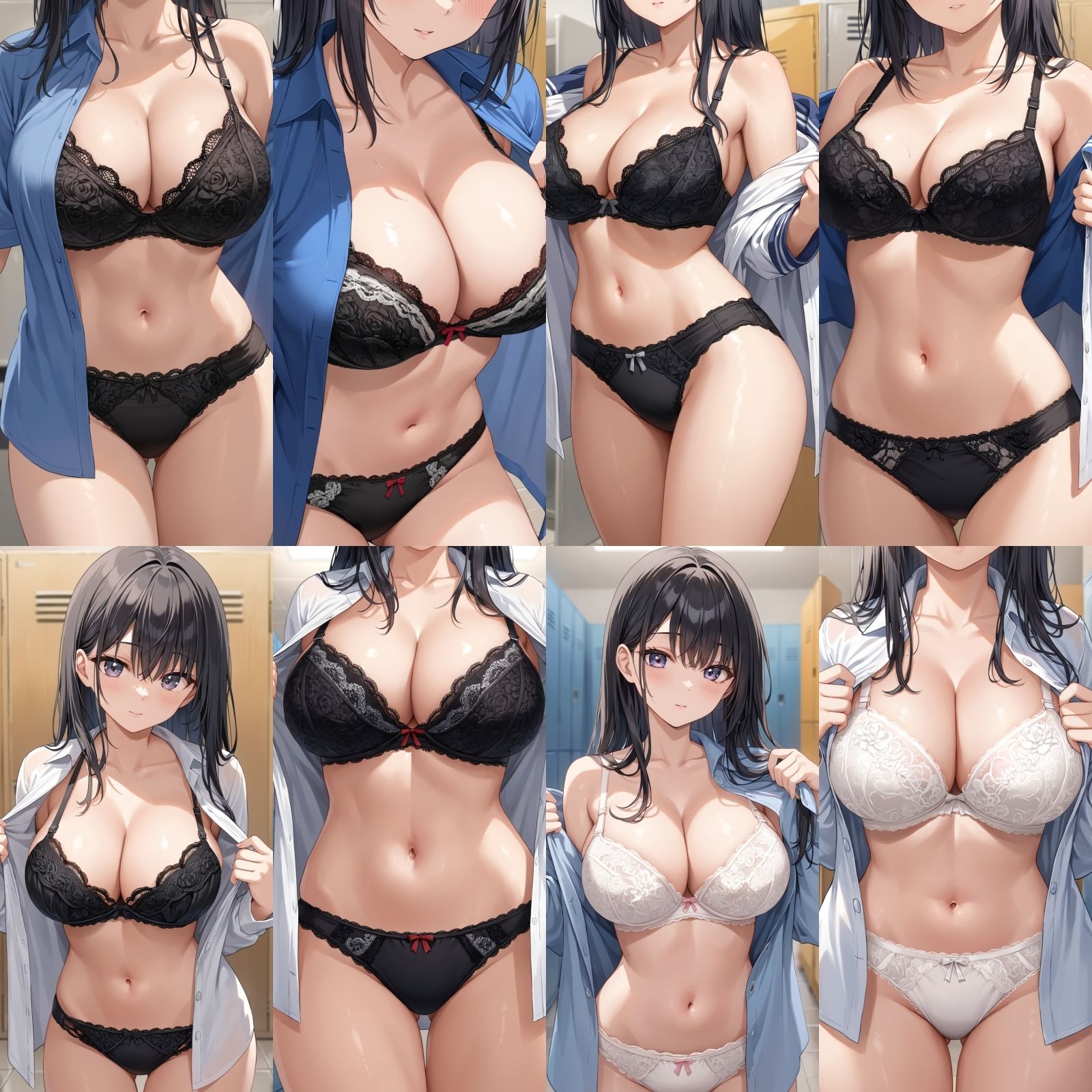 【J〇巨乳盗撮】シャツ脱ぎレース下着【500枚】 サンプル画像6