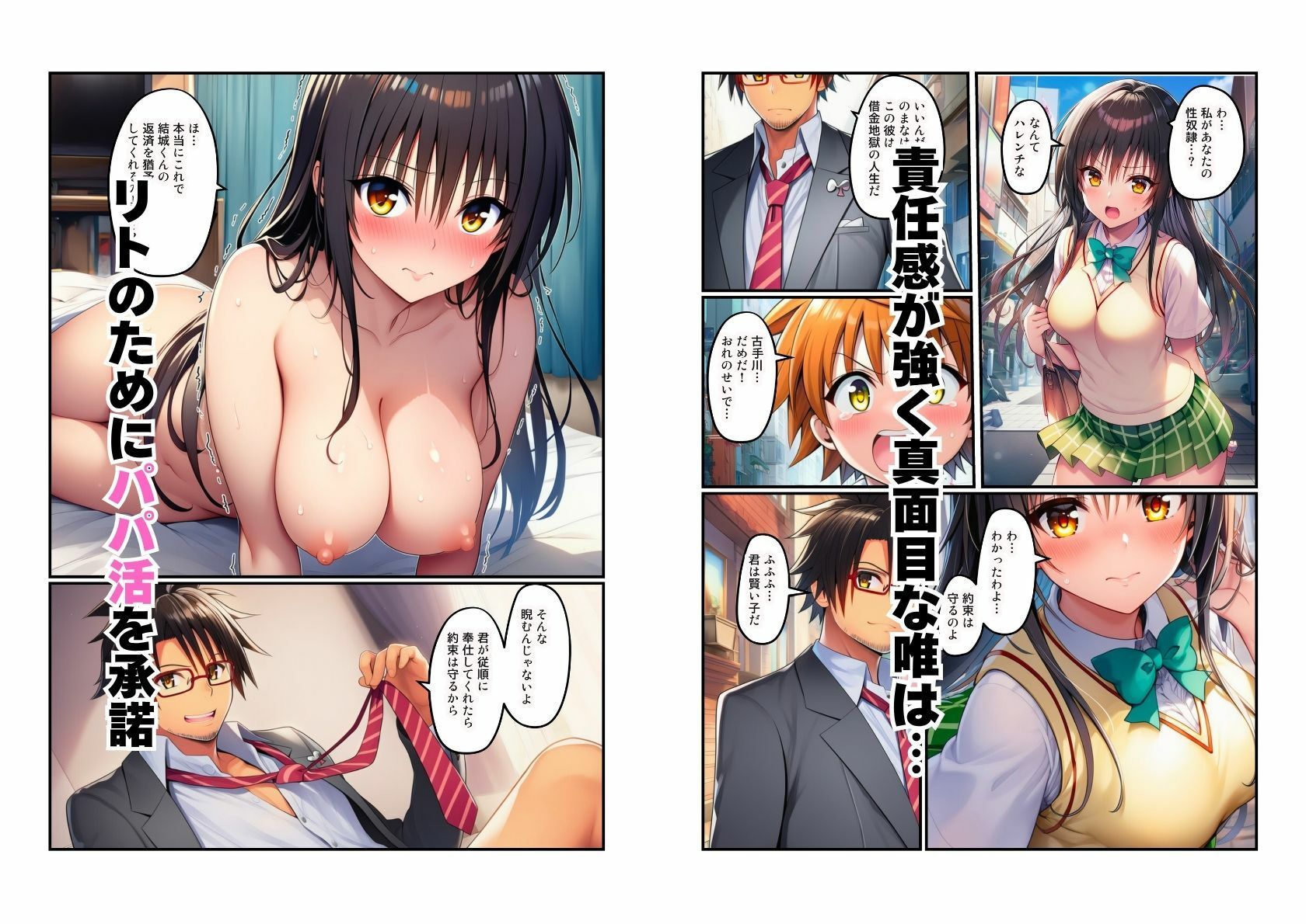 【NTR】とらぶる美女が（唯・春菜・モモ）パパ活でリトの借金返済 サンプル画像3