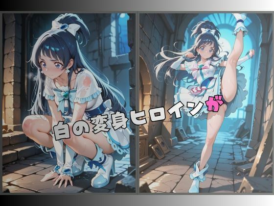 【R-18】拘束された白の変身ヒロイン サンプル画像1