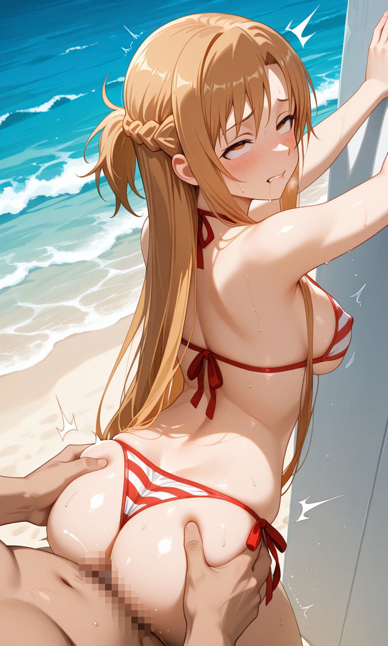 【SAO】リーファ（直葉）・シノン（詩乃）・ アスナ（明日奈） 〜 アヘ顔＋搾精CG集 〜｜挑発パイズリ・手コキ足コキ・中出し着床 サンプル画像10