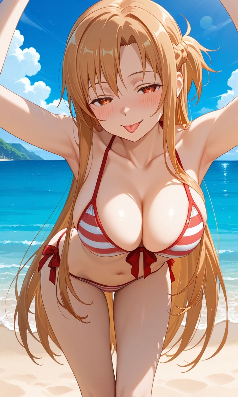 【SAO】リーファ（直葉）・シノン（詩乃）・ アスナ（明日奈） 〜 アヘ顔＋搾精CG集 〜｜挑発パイズリ・手コキ足コキ・中出し着床 サンプル画像9