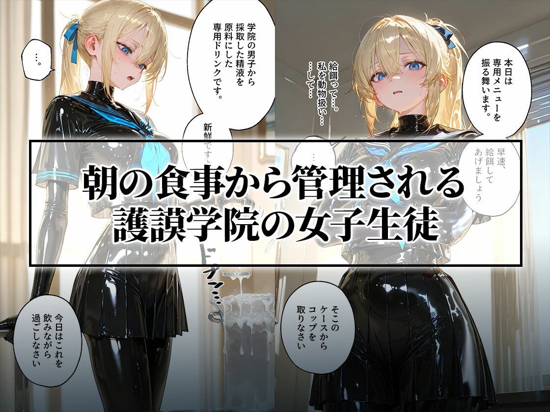 【わからせ週間4】精液給餌＆嘔吐奉仕編｜護謨学院 サンプル画像1