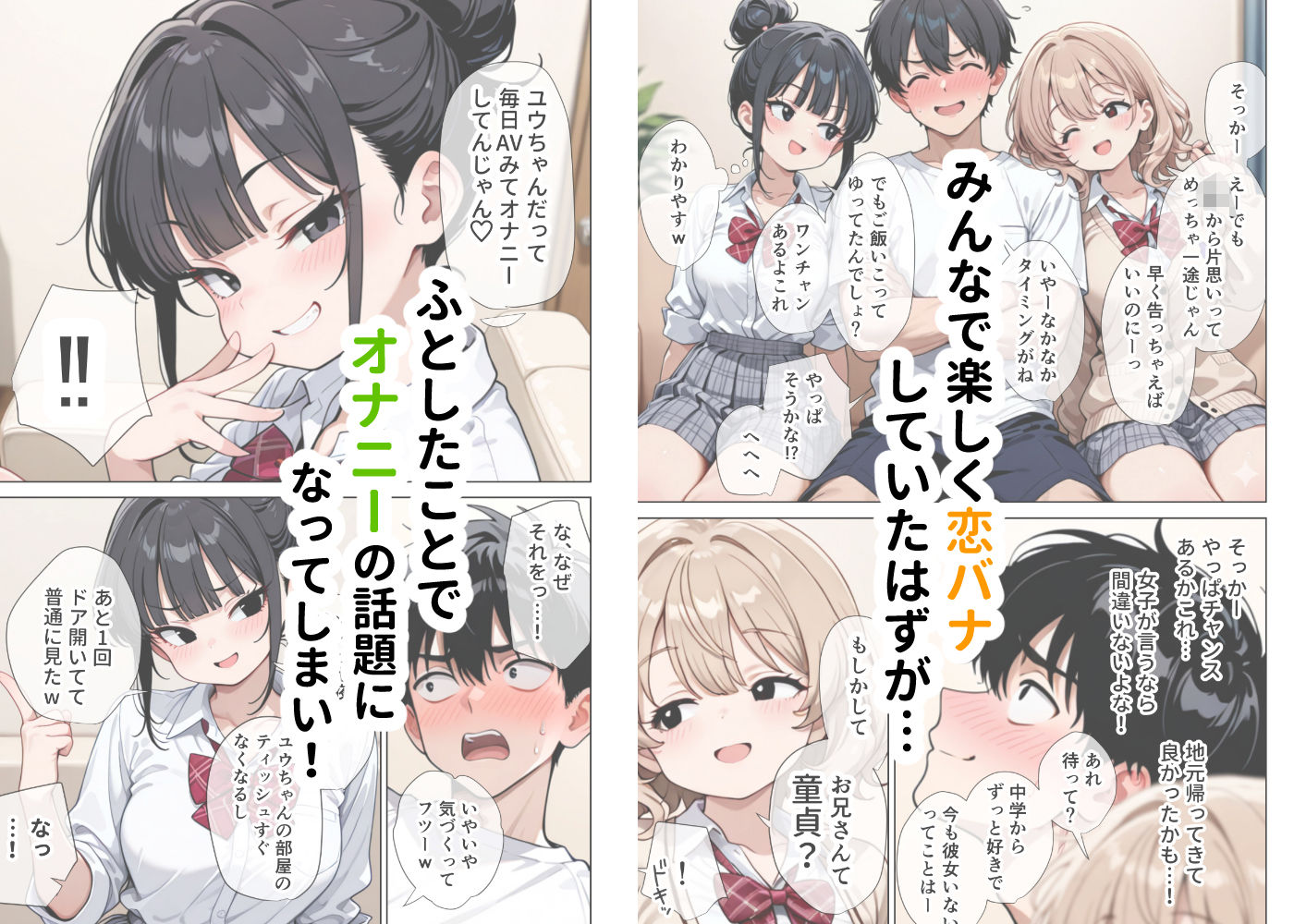 【イけ】【イくな】J●なんかに全然キョーミがない僕を強●勃起させ脳がバグるほど相反責めしてくる甘サド義妹とその友達 サンプル画像2