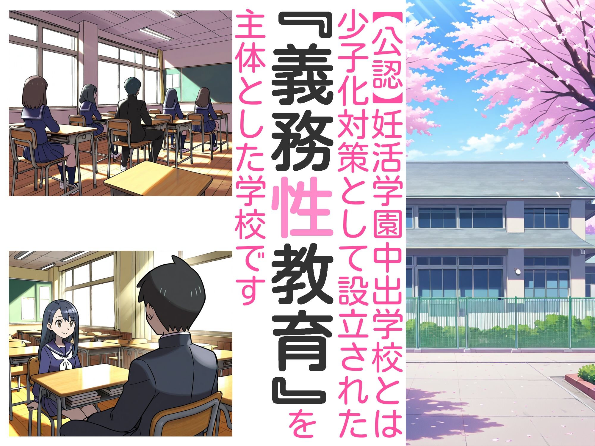 【ショート版】義務性教育〜妊娠すると卒業できる学校〜 サンプル画像1