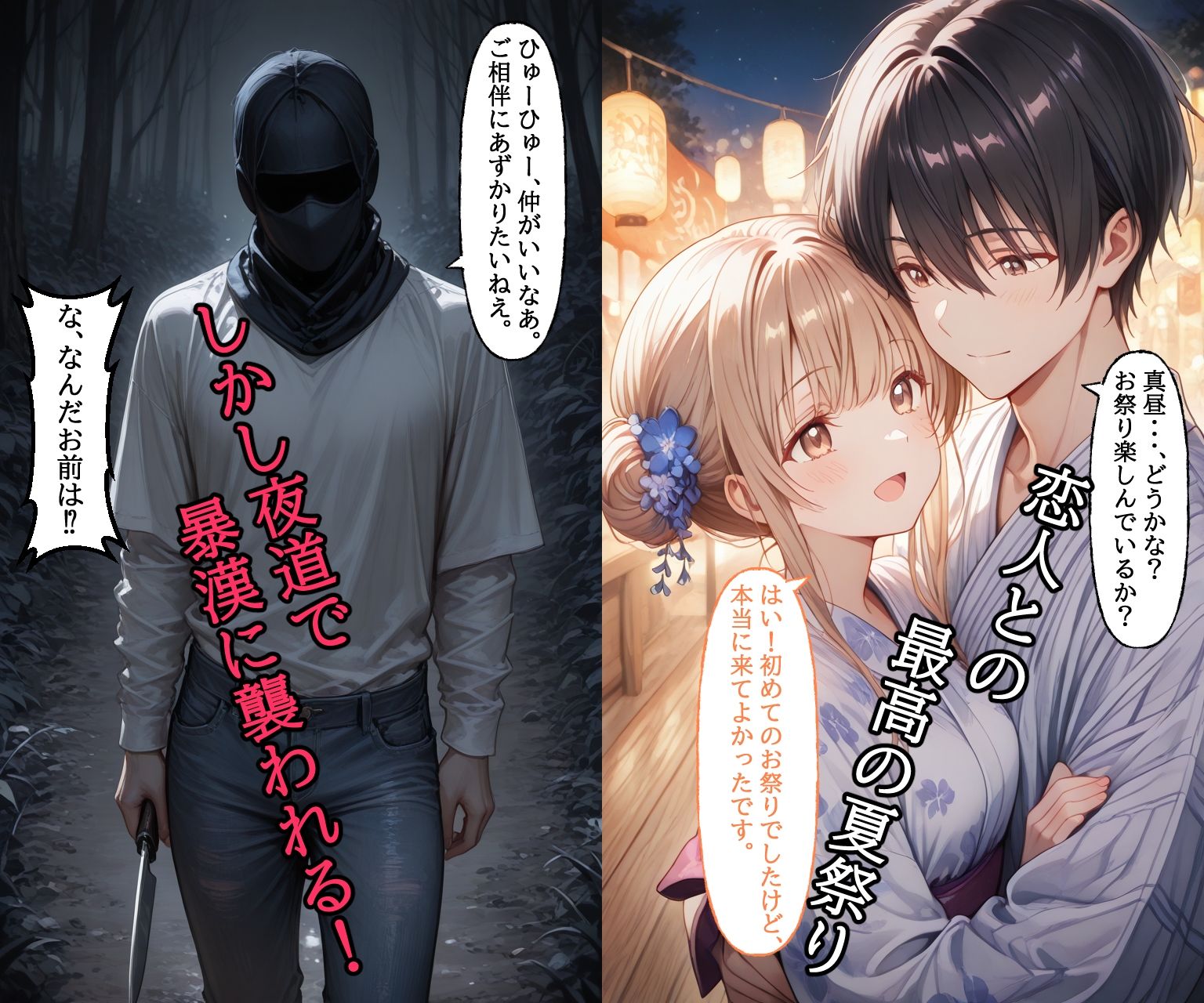 【セリフ・効果音付き】 お隣の天使様  惨劇の夏祭り サンプル画像1