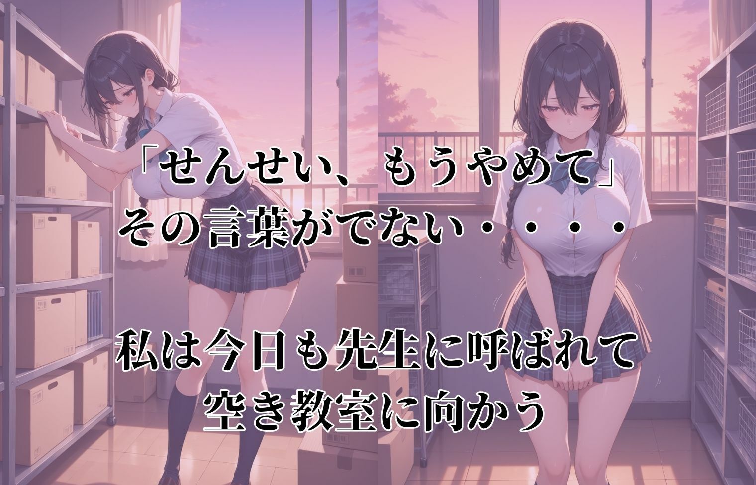 【セリフ付】きもおじ教師の性指導〜放課後の呼び出し、メス堕ち優等生の女子校生〜 サンプル画像2