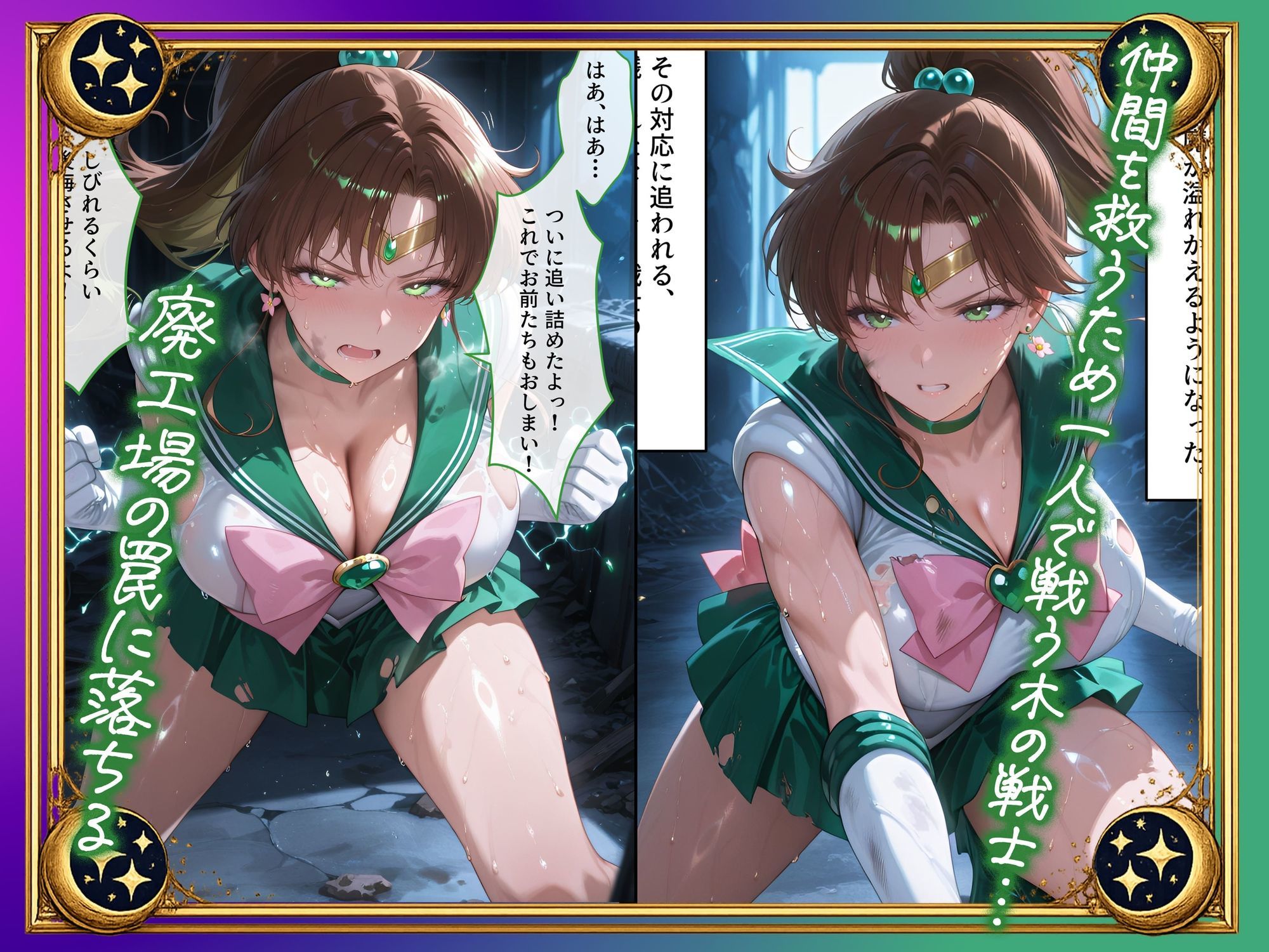 【セリフ付】悪魔に敗北〜快楽堕ちさせられた木の戦士編〜 サンプル画像1