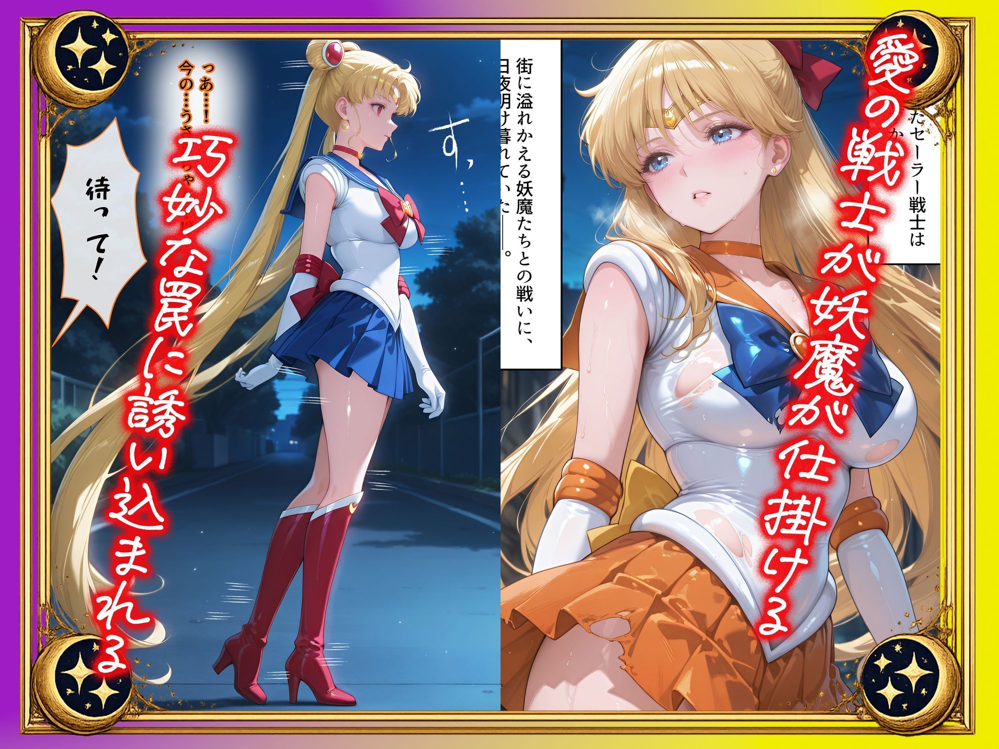 【セリフ付】悪魔に敗北〜快楽堕ちさせられた金の戦士編〜 サンプル画像1