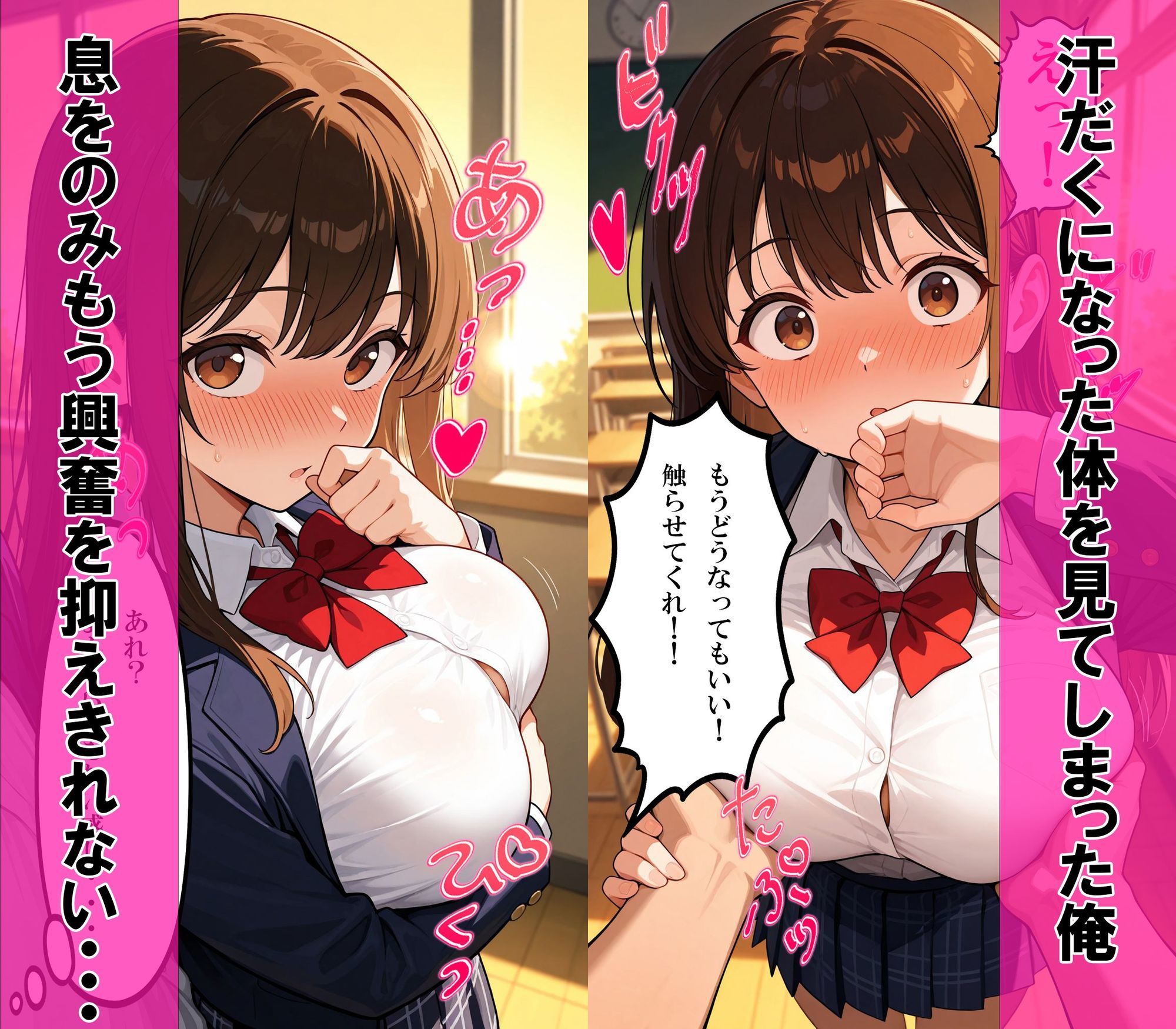 【セリフ付き】巨乳女子校生が激イキ汗だく生ハメ〜我慢できずに発情メス堕ち〜 サンプル画像2