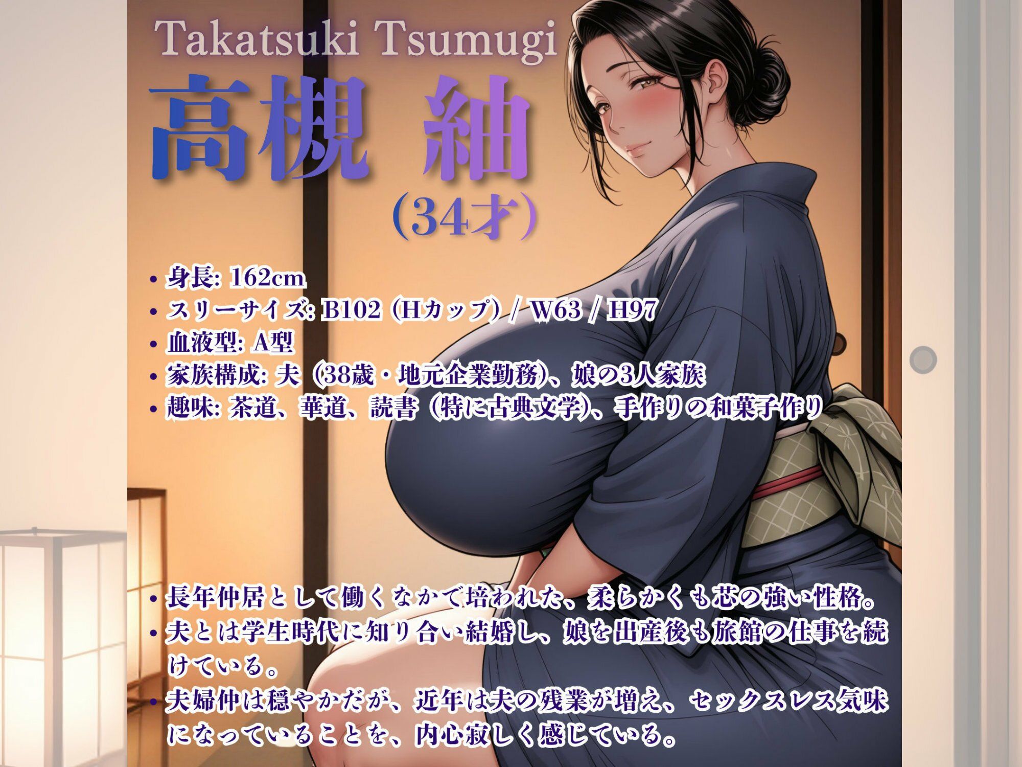 【セリフ入りあり】老舗旅館爆乳人妻仲居（34） 乱れた着物でおっぱい揺らし おじさんザーメン子宮ぶっこみ恥辱性待 サンプル画像1