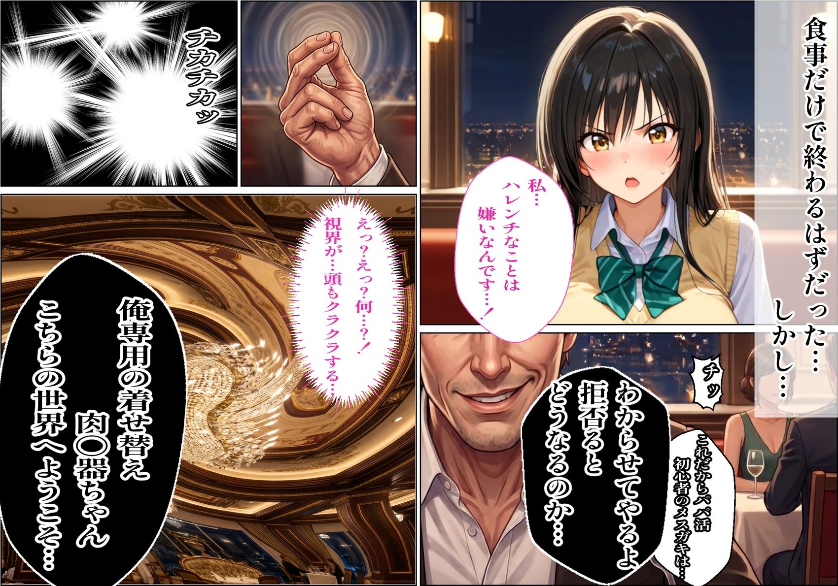 【パパ活×催〇】放課後の裏バイト-パパ活初心者の処女J〇が催〇で『パパ専用着せ替え肉便器』になっちゃった話- サンプル画像3