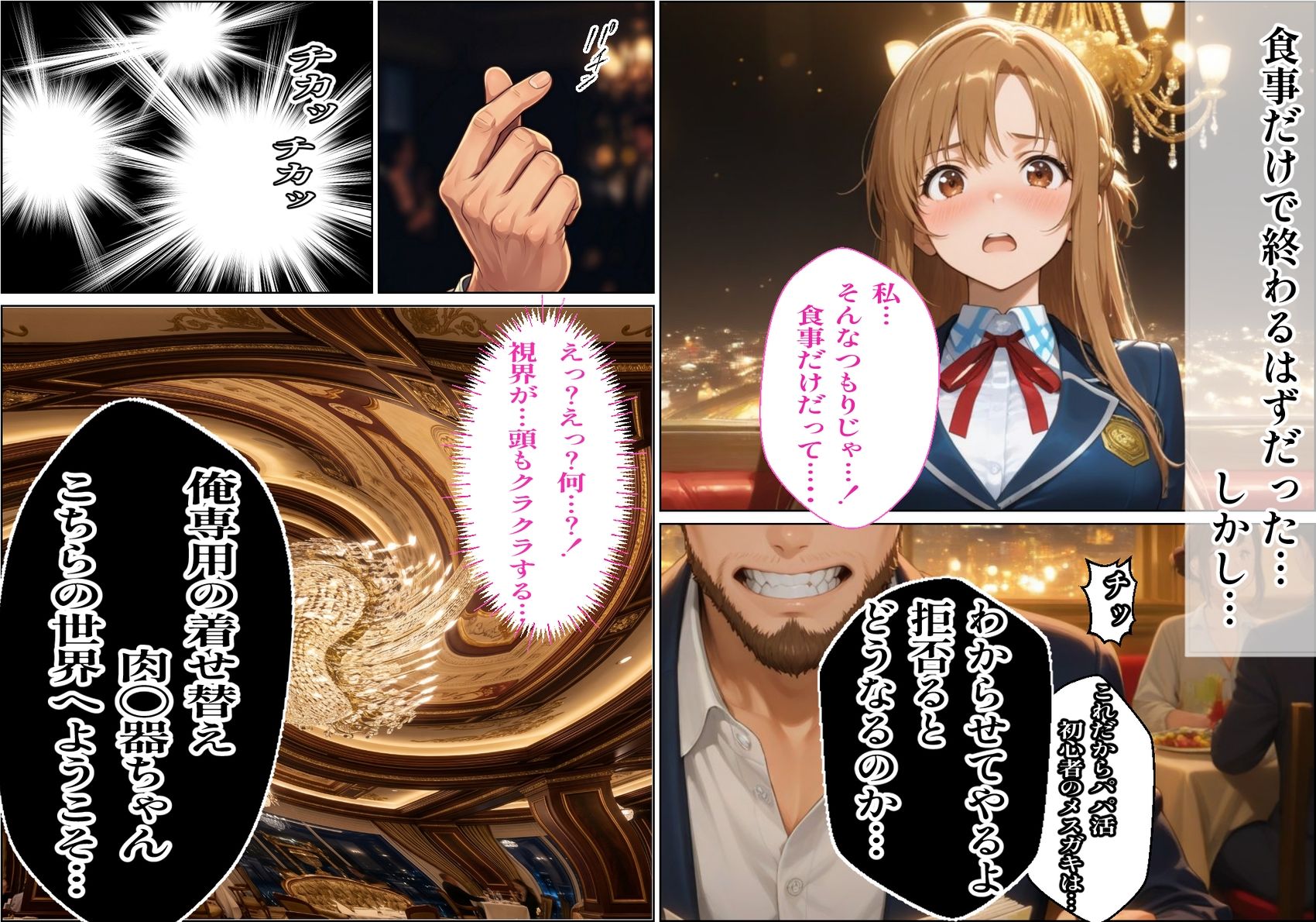 【パパ活×催〇】放課後の裏バイト-パパ活初心者の処女J〇が催〇で『パパ専用着せ替え肉便器』になっちゃった話-結城ア〇ナ- サンプル画像3
