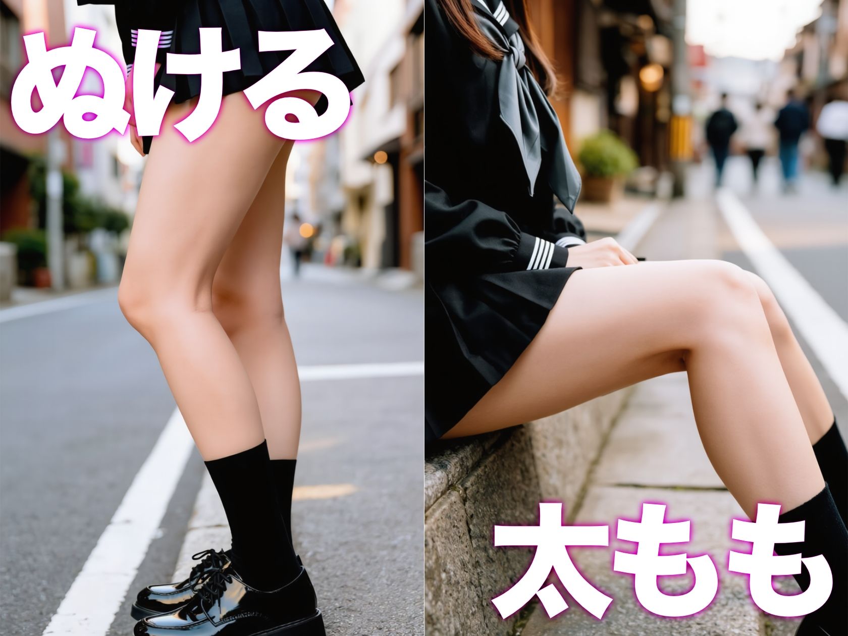 【フェチ画像集】日常のエロい太もも＜オールJK・制服＞ サンプル画像6