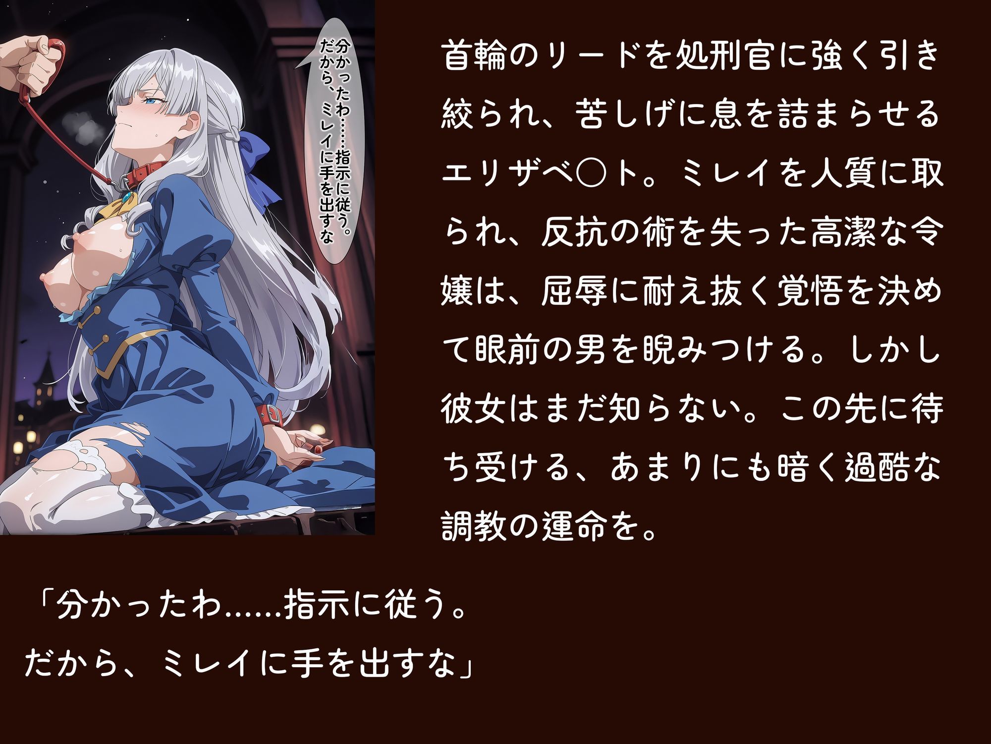 【ブ○切れ令嬢】【エリザベ○ト 500枚/3mp4】愛した民の裏切りに咲く黒い花〜処刑台全裸開帳・愚民の肉棒に子宮口ブチ抜かれた3日間の記録・祖国滅亡を誓う夜〜 サンプル画像1