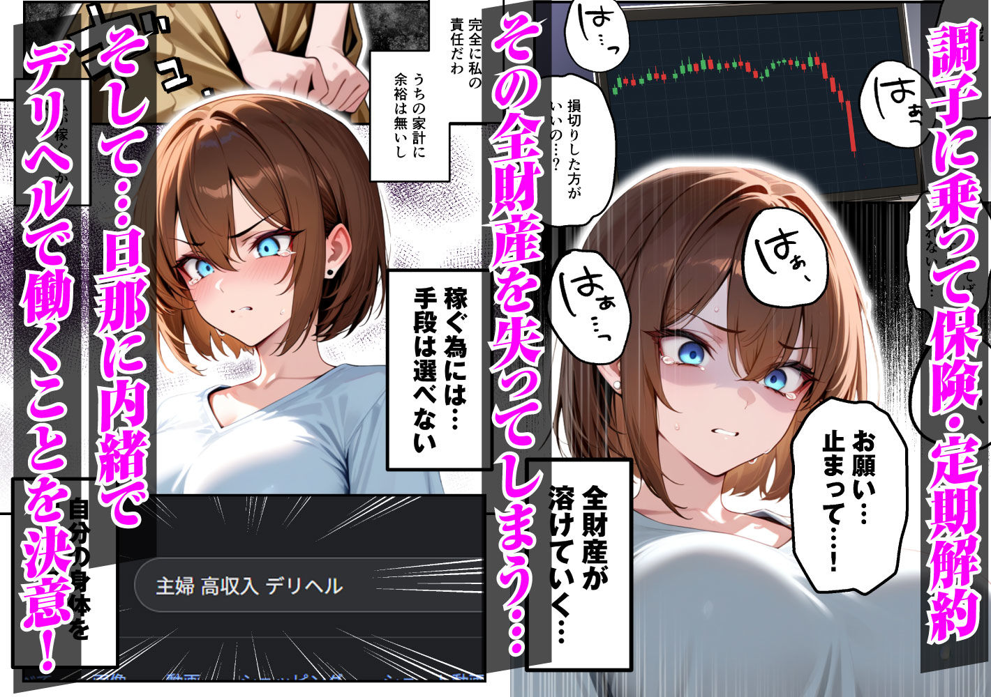 【人妻デリヘルNTR】デリヘル呼んだら先輩の妻が来た〜FXにハマった貞淑妻が堕ちるまで〜 サンプル画像2