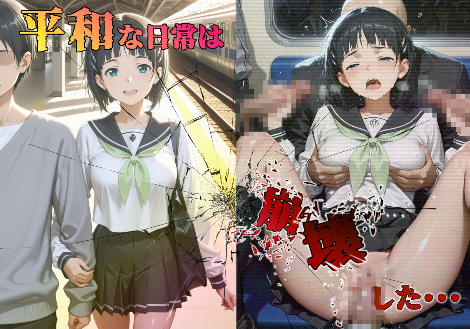 【処女孕ませ専用車両】連続中出しで肉便器化したヒロイン  -桐〇谷直葉- サンプル画像2