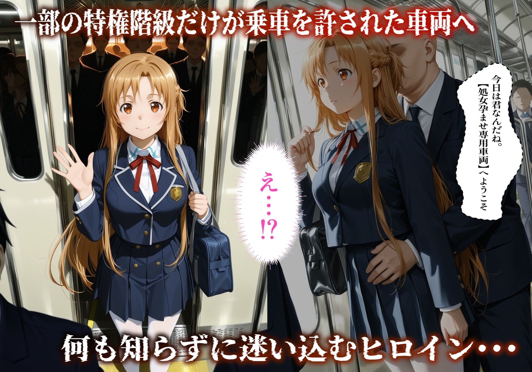 【処女孕ませ専用車両】連続中出しで肉便器化したヒロイン  -結〇明日奈- サンプル画像3