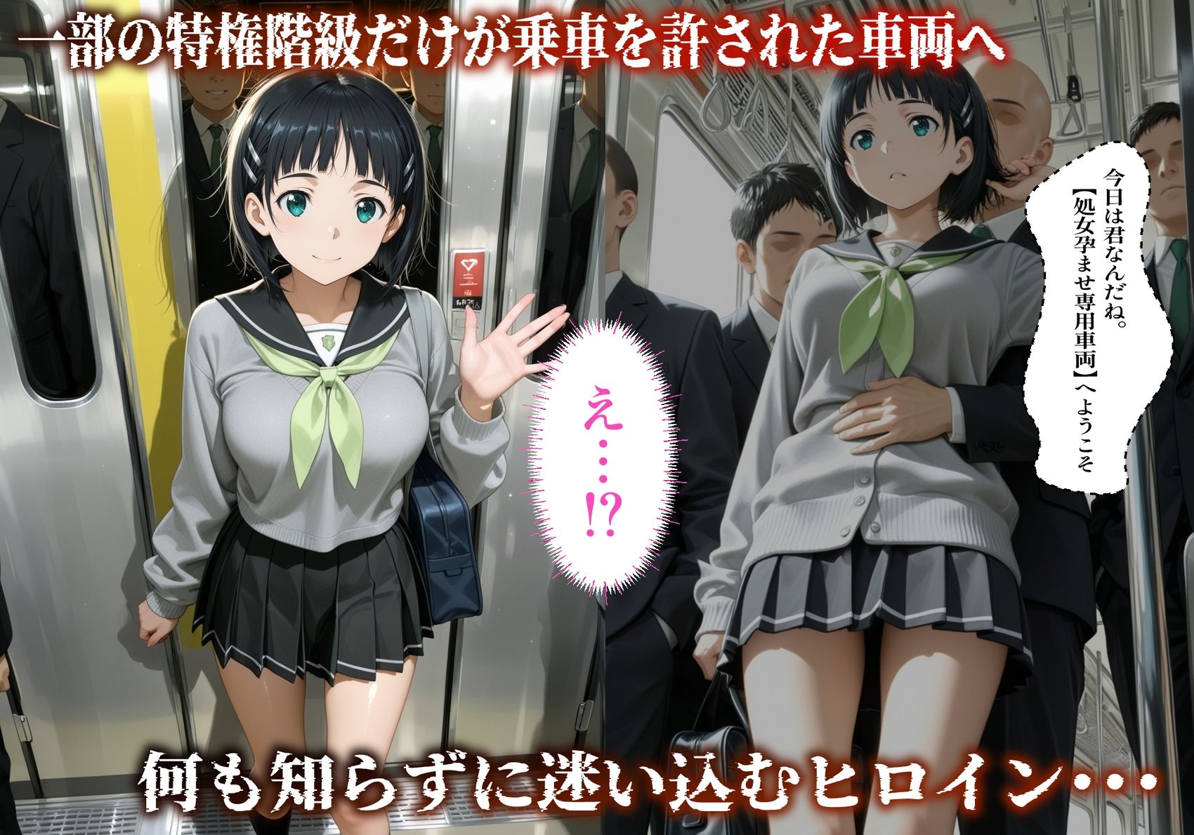 【処女孕ませ専用車両】連続中出しで肉便器化したヒロイン  -桐〇谷直葉- サンプル画像3