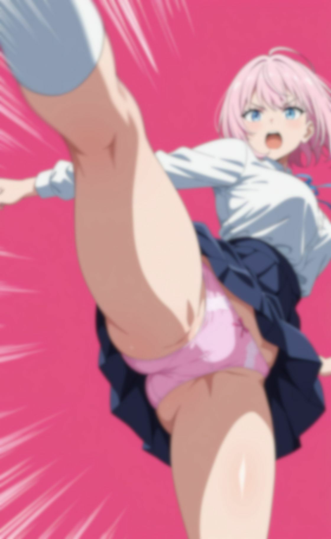 【動画付き】学生服女の子のパンツ丸見えの蹴り サンプル画像6