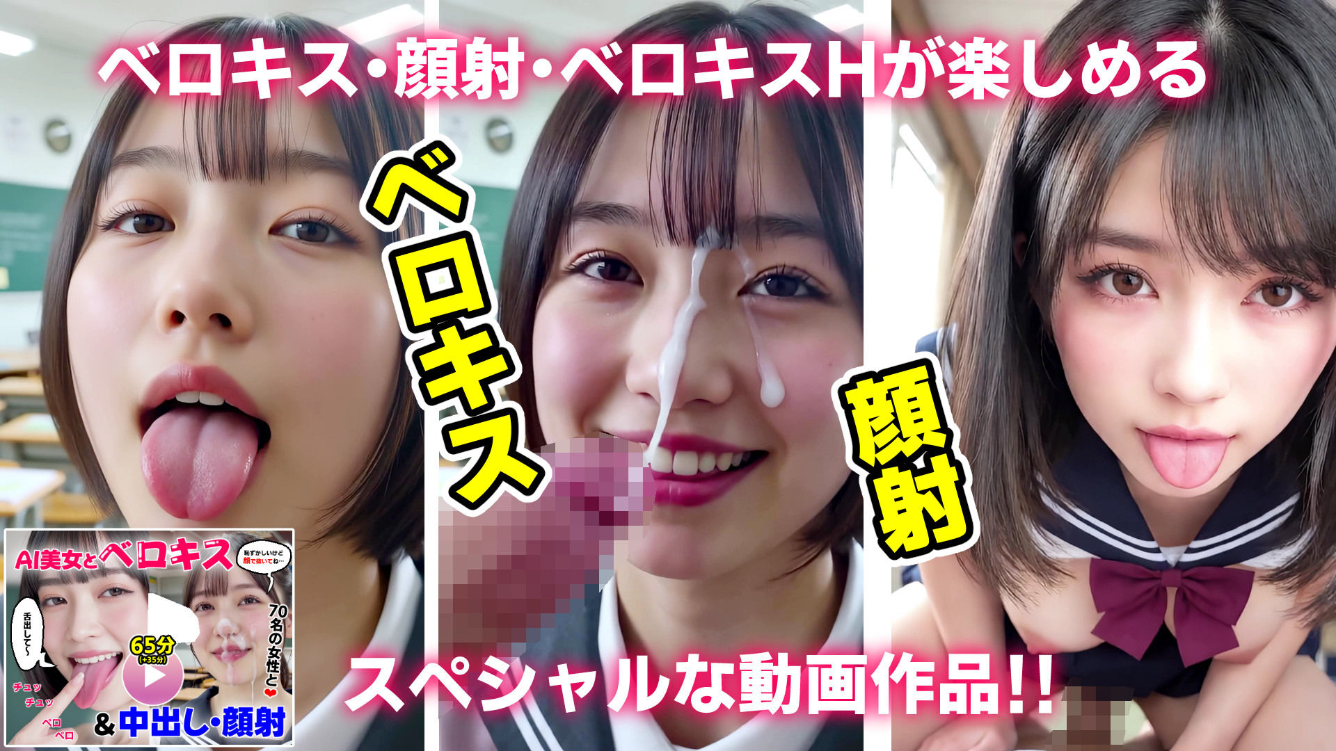 【動画＋写真集】女子校生7作品セット 4時間46分833枚 〜ベロキス顔射おしっこ種付けプレス〜 サンプル画像7