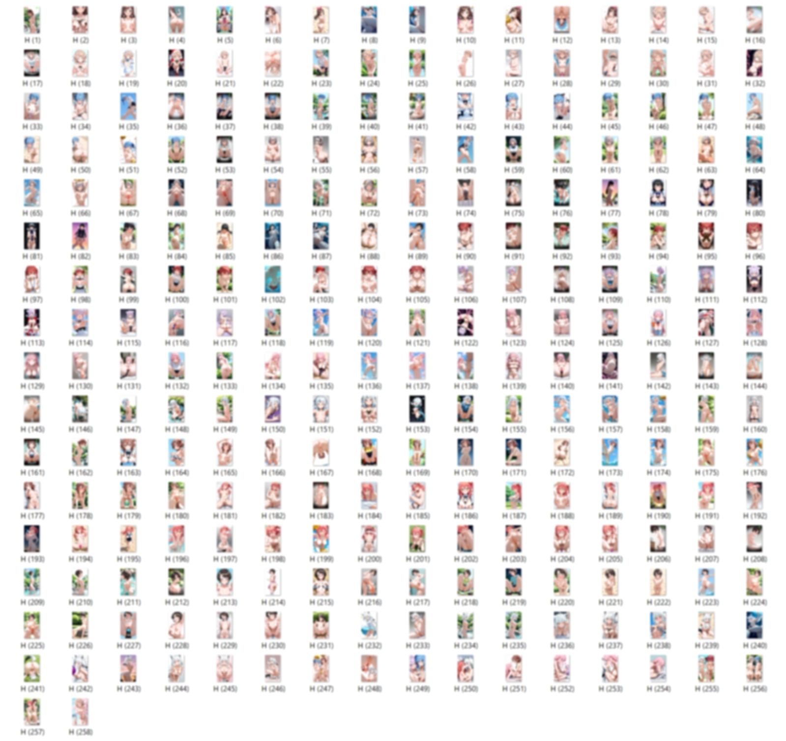 【女性のみ】13キャラ イラスト集 （500枚） サンプル画像2