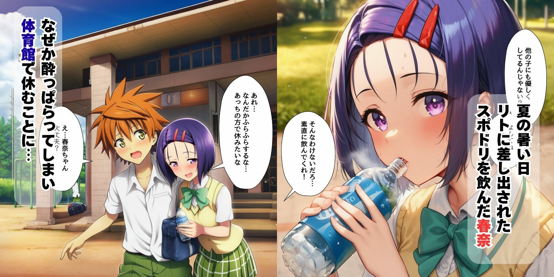 【完成版】ハーレムな学園生活・春奈とモモとララとねっとり勢いえっち サンプル画像1