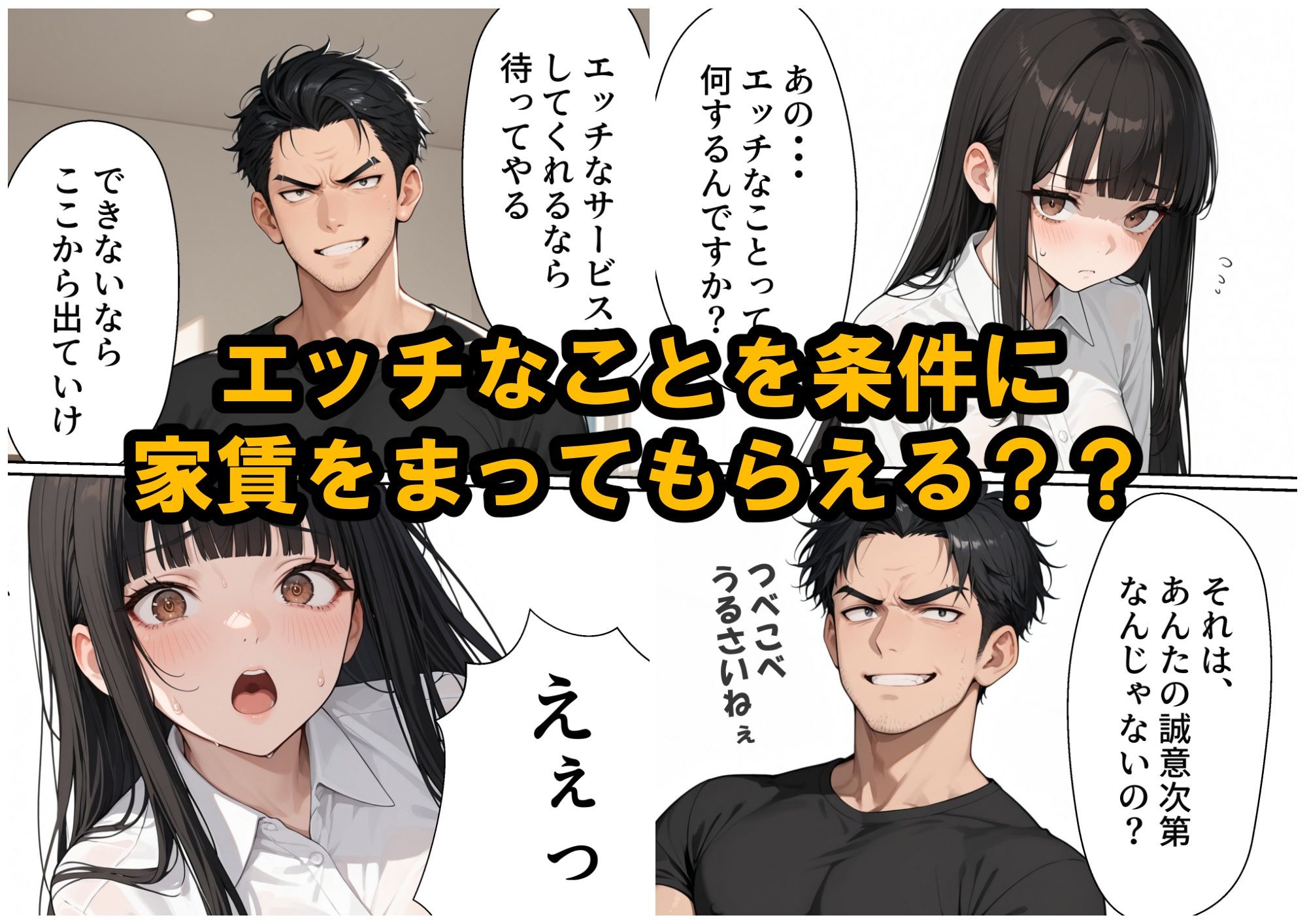 【家賃滞納】清楚系巨乳女子大生が堕ちる「性の取引」大家のエッチな要求にNOと言えない黒髪ロングニーハイ！エスカレートする強●調教 サンプル画像4