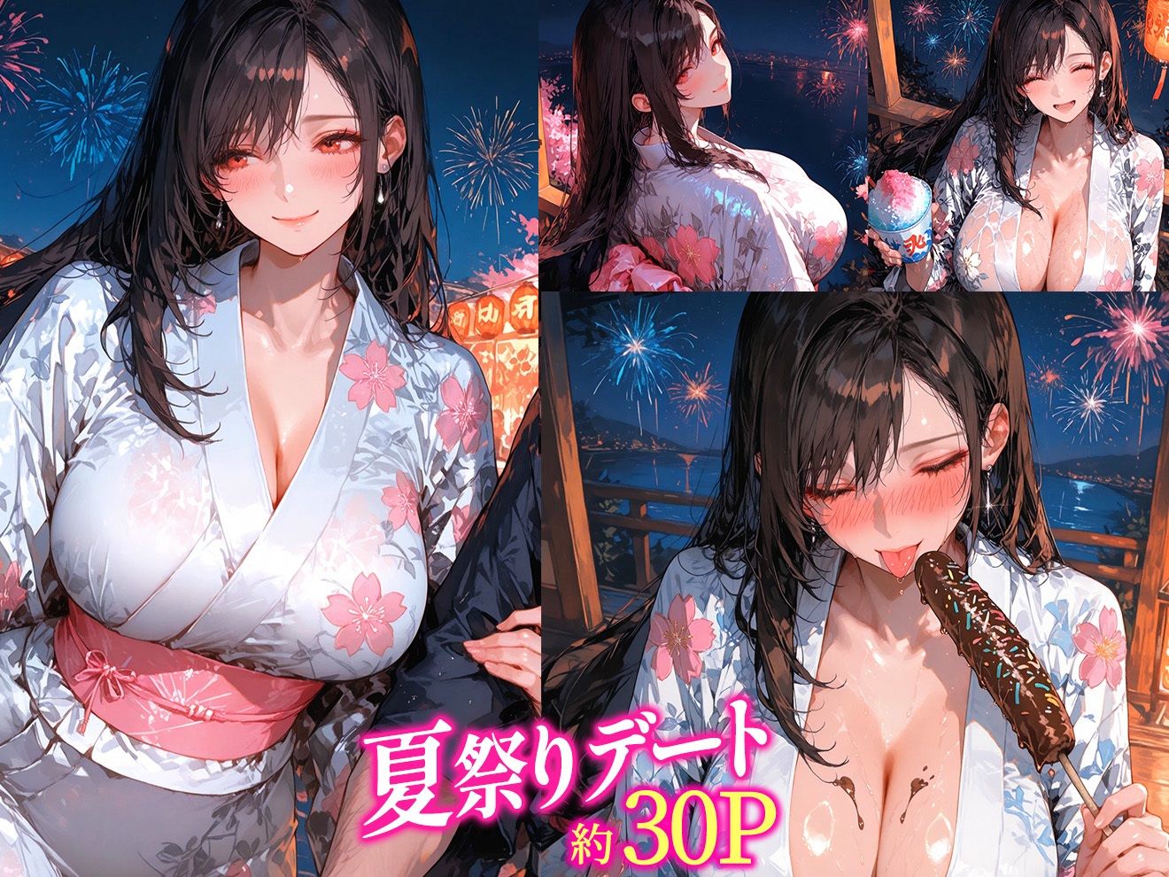 【恋人気分×主観】夏祭りデートで花火とおっぱいを見上げる本気S◯X！ サンプル画像2