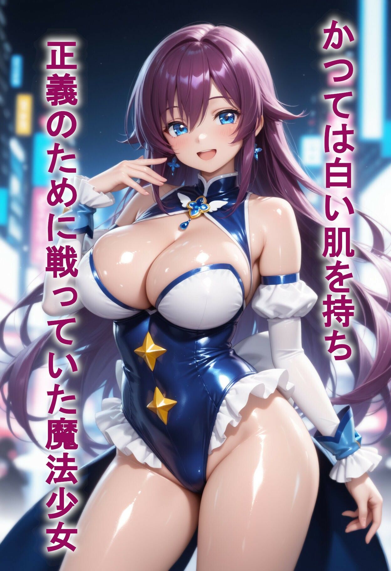 【悪堕ち×淫紋】紫髪の褐色爆乳魔法少女。はち切れそうな肉厚ボディを晒し、ラブホで徹底的に貪り尽くされる淫らな末路！ サンプル画像2