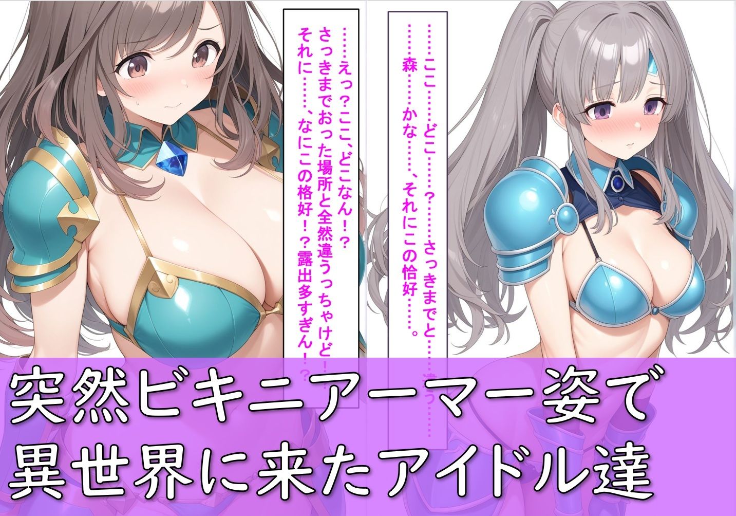 【敗北】ビキニアーマーのアイドル4人が異世界でヤられる話【白〇咲耶・田〇摩美々・月〇恋鐘・幽〇霧子】 サンプル画像2