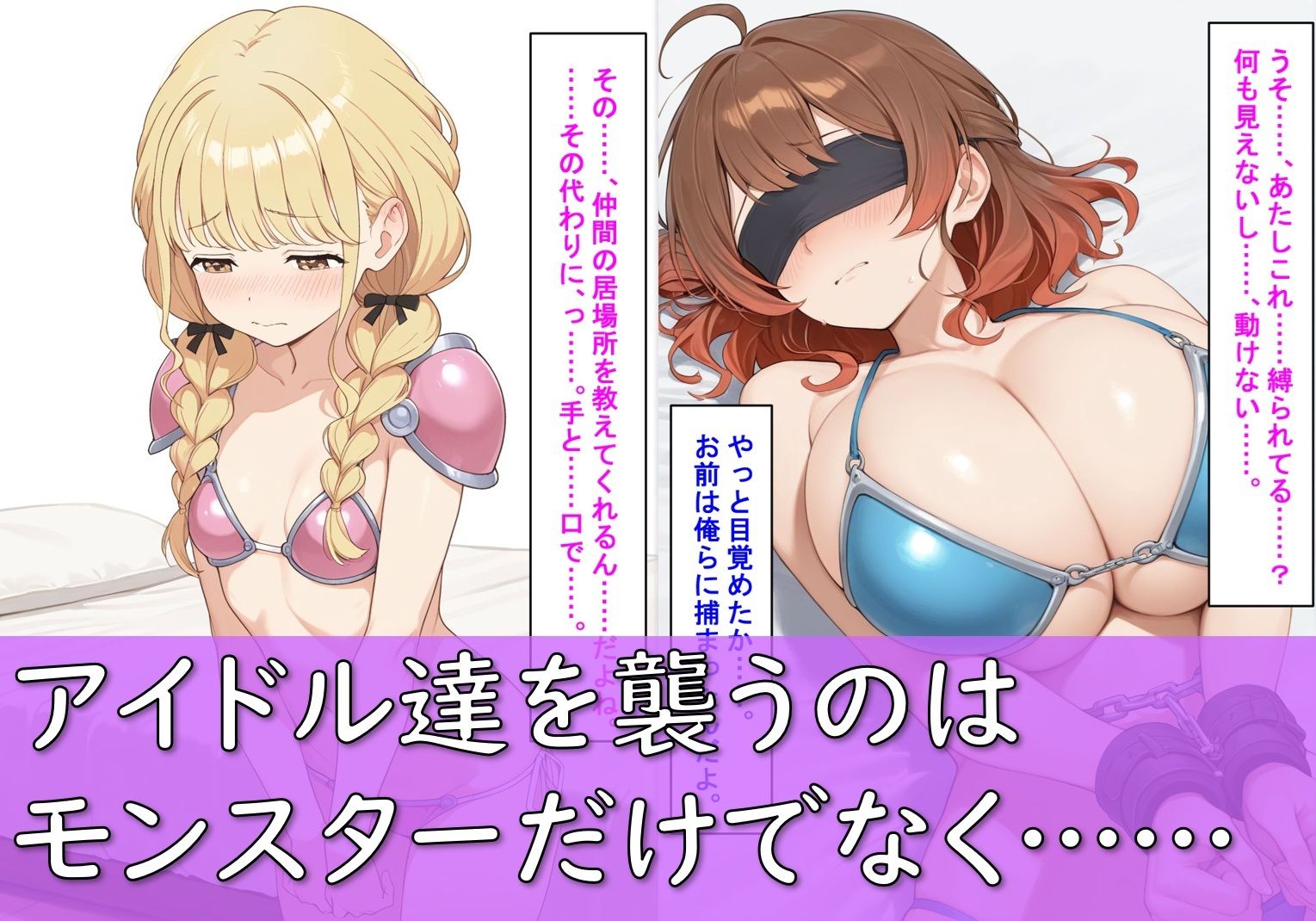 【敗北】ビキニアーマーのアイドル4人が異世界でヤられる話【花〇佑芽・葛〇リーリヤ・藤〇ことね・姫〇莉波】 サンプル画像4