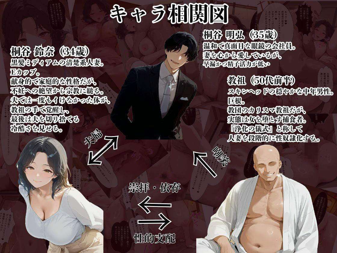 【教祖に孕まされた人妻】不妊に悩む人妻が宗教に救いを求めた結果子宮の奥まで信者になり寝取られて家庭崩壊する話 サンプル画像1