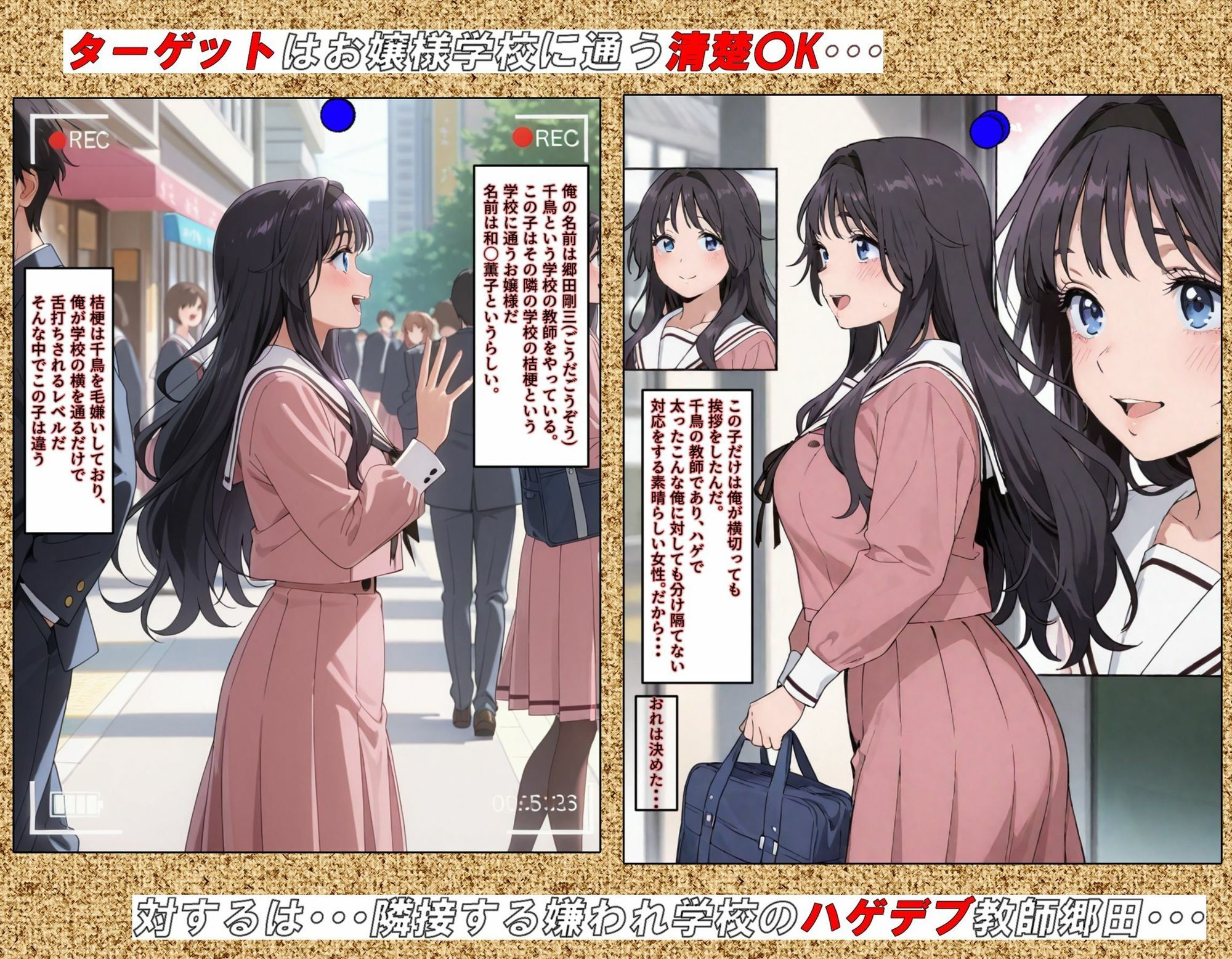 【最終完全和姦宣言01】和〇薫子  脅迫媚薬寝取られ〜ハゲデブ教師の絶倫デカチンポに媚薬お香でトロトロ発情！理性溶けてアヘイキ68回で射精16発で朝まで完堕ちNTR〜 サンプル画像1