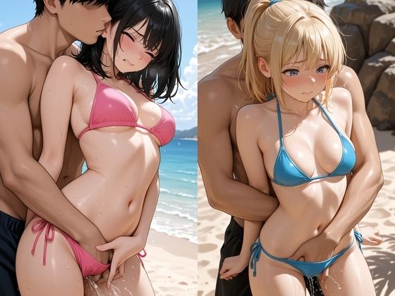 【浜辺性交】真夏のビーチで開放セックス〜無人の海で絶頂！ハメまくり！〜 サンプル画像2