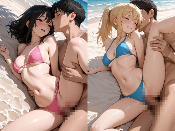 【浜辺性交】真夏のビーチで開放セックス〜無人の海で絶頂！ハメまくり！〜 サンプル画像4