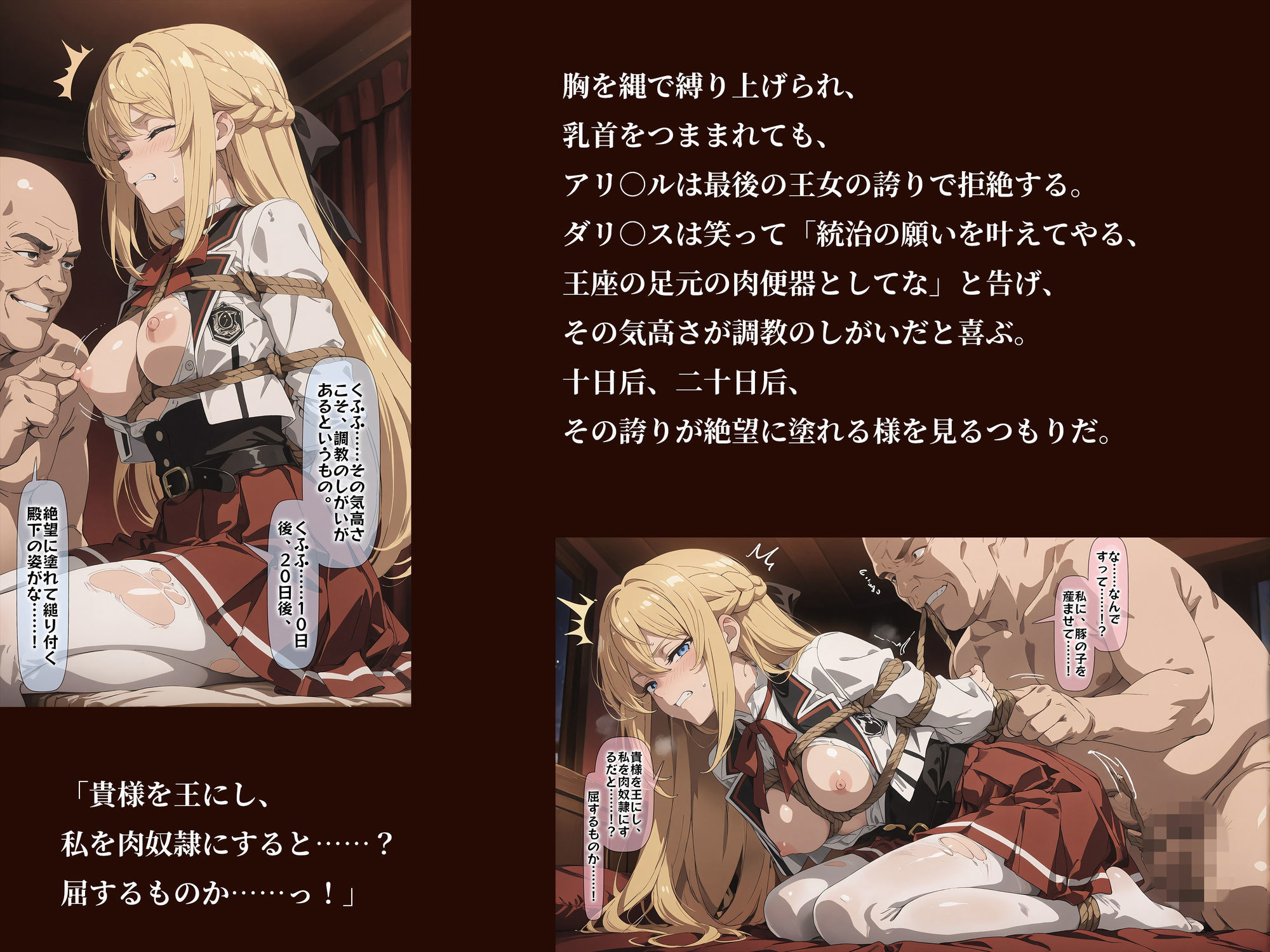 【無職○生】【アリ○ル 496枚＋4mp4】敗北姫アリ○ルの調教記録 〜王冠を奪われ、牝犬として種付けされるまで〜 サンプル画像4