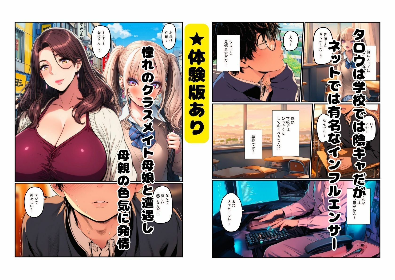 【熟女とJK  母娘丼】陰キャ男子から洗脳調教 サンプル画像1