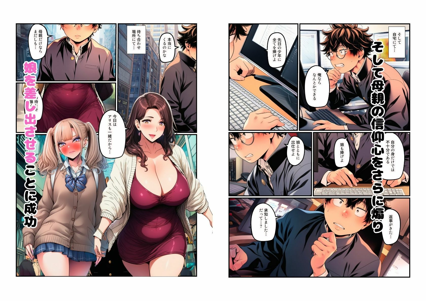【熟女とJK  母娘丼】陰キャ男子から洗脳調教 サンプル画像7