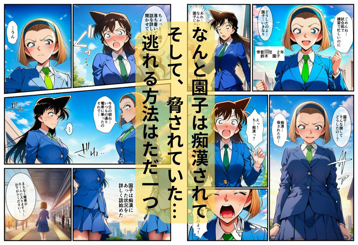 【痴●電車】制服の蘭姉ちゃんが脱がされてセックスする話 サンプル画像2