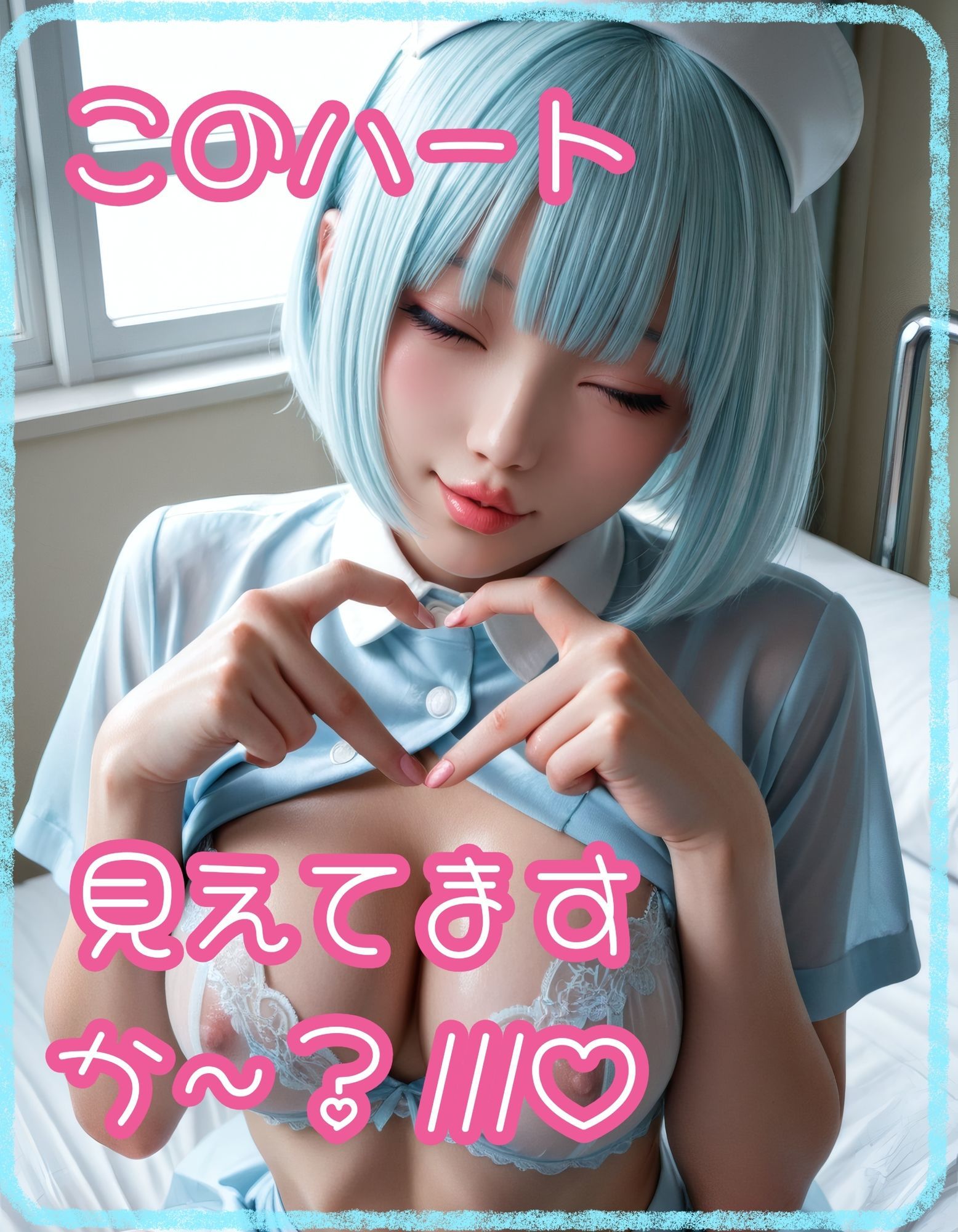 【白スト】ナースのヘルスチェック【青ショート】 サンプル画像3