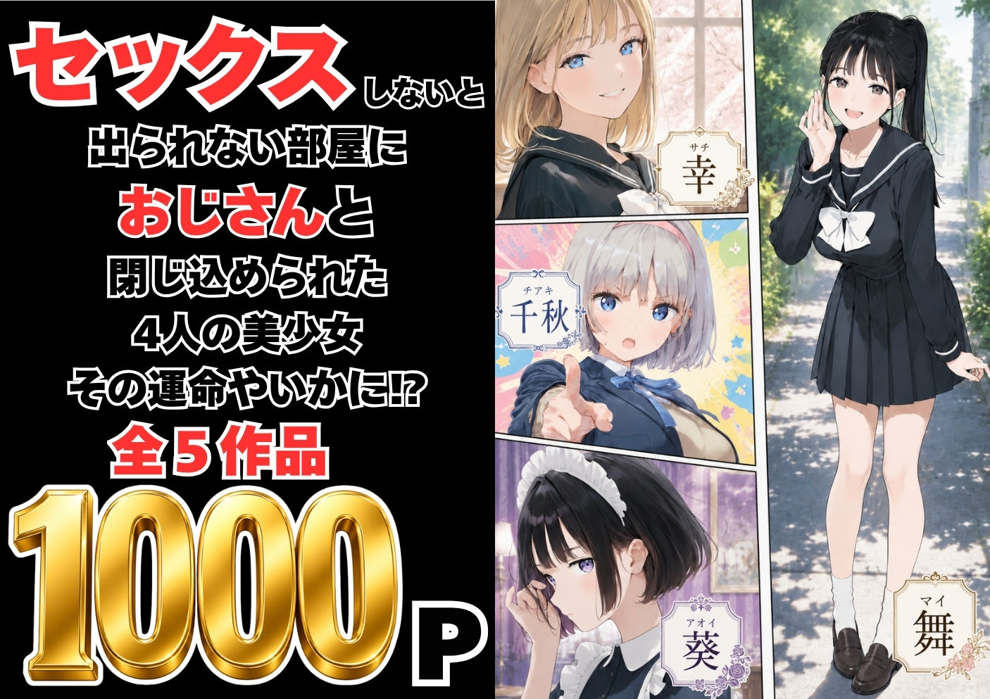 【総集編】おじさんとセックスしないと出られない部屋全5作品 サンプル画像1