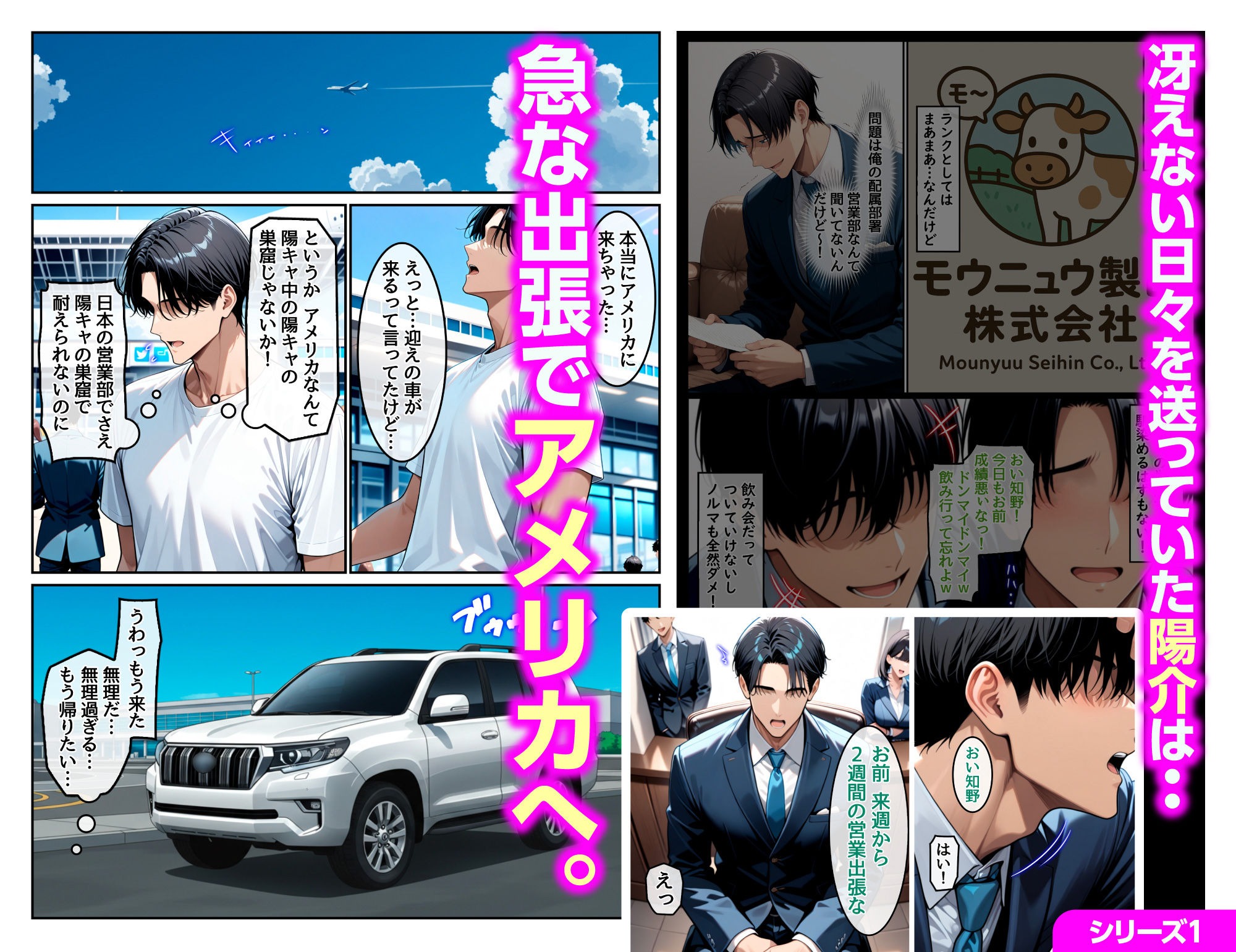 【総集編】ホームステイ先の爆乳ブロンド美女に雌牛コスで誘惑されてイチャラブ種付け生活 サンプル画像1