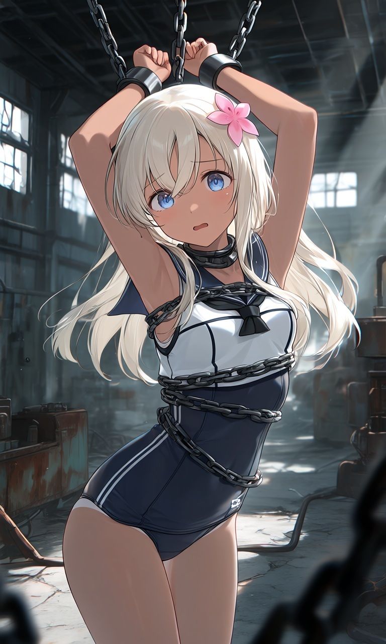【艦〇れ】〇娘が触手におそわれる！戦艦、駆逐艦、アダルト、AI生成画像:500枚  衣笠  那珂  夕張  島風  雪風 サンプル画像1