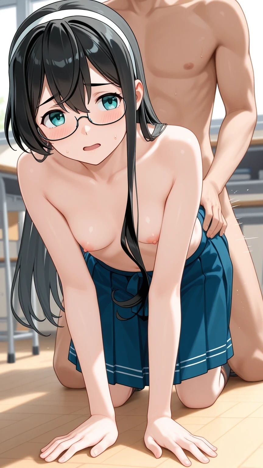 【艦〇れ】学校の教室で〇娘を後ろから突きます！欲しがりません、勝つまでは！戦艦、駆逐艦、アダルト、AI生成画像:499枚 サンプル画像7