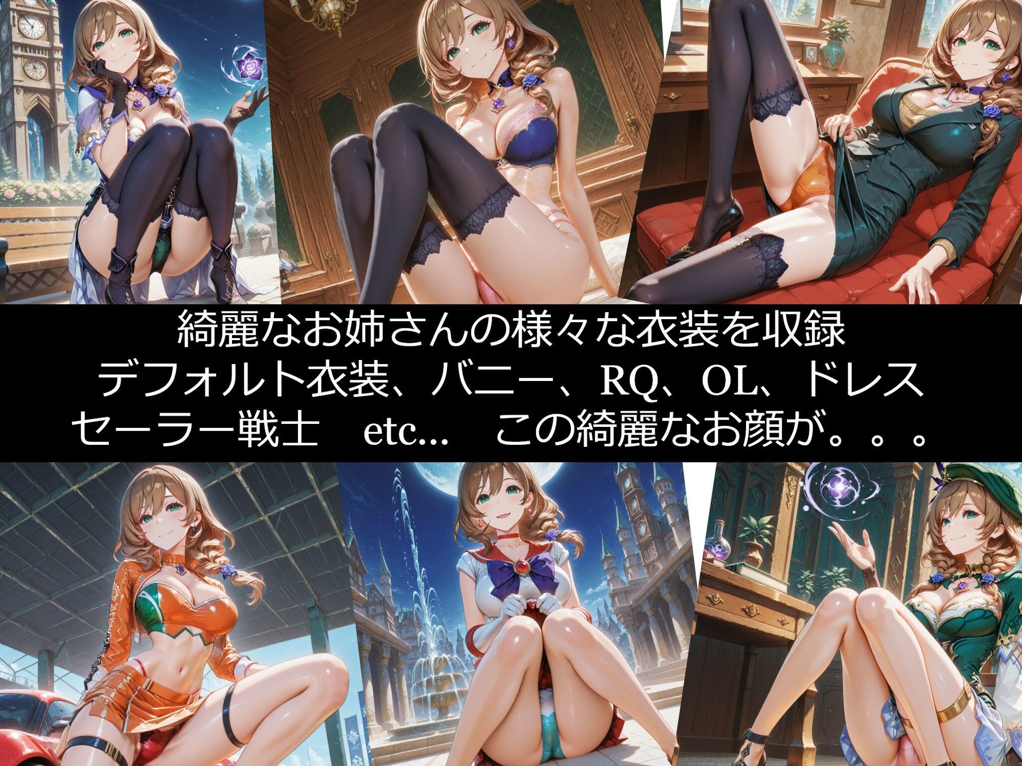 【衣装多種】リ〇さん、知性崩壊の強●絶頂。天才魔女の理性が決壊し、だらしないアヘ顔を晒す究極の陥落 サンプル画像1