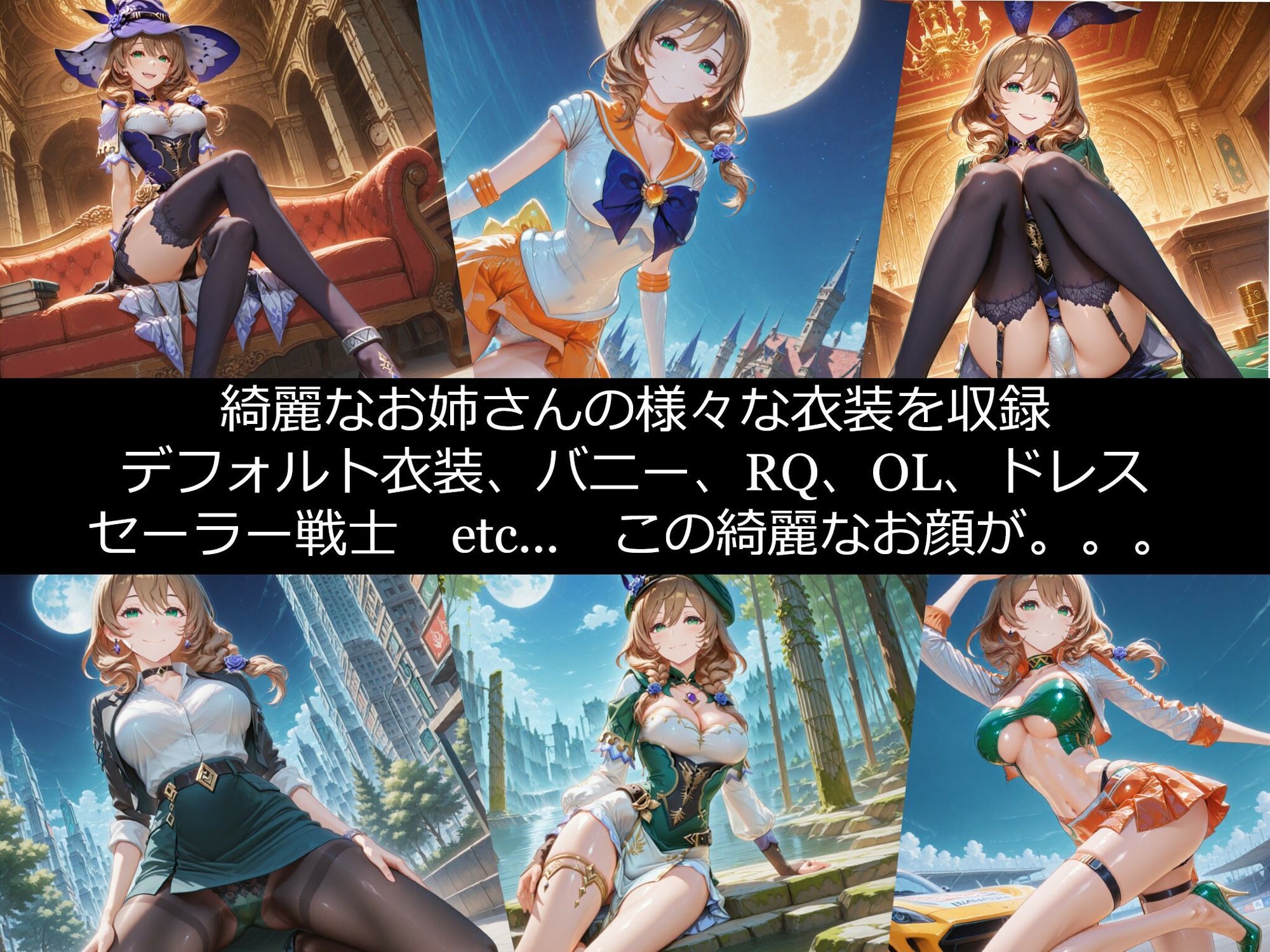 【衣装多種】リ〇さん、知性崩壊の強●絶頂。天才魔女の理性が決壊し、だらしないアヘ顔を晒す究極の陥落_玩具オナニー編 サンプル画像1