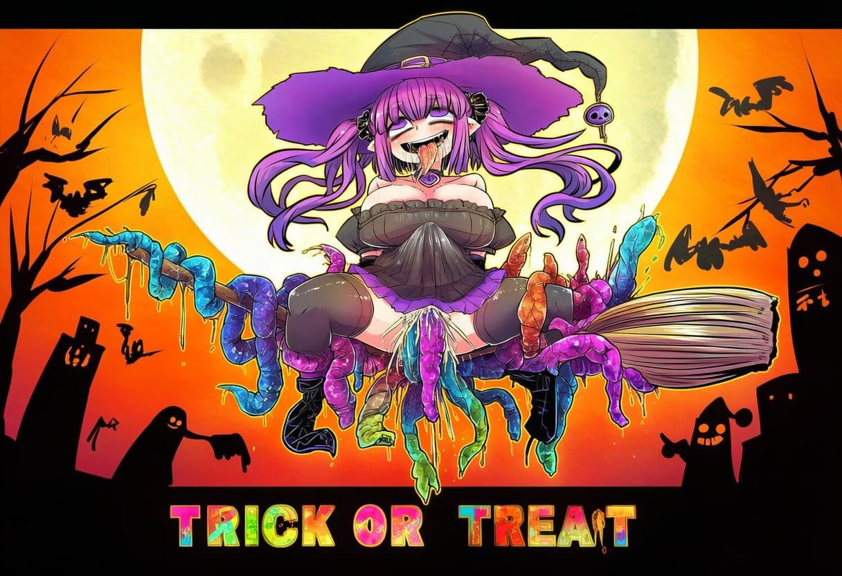 【触手】落ちこぼれ魔女のハロウィンの夜 サンプル画像1