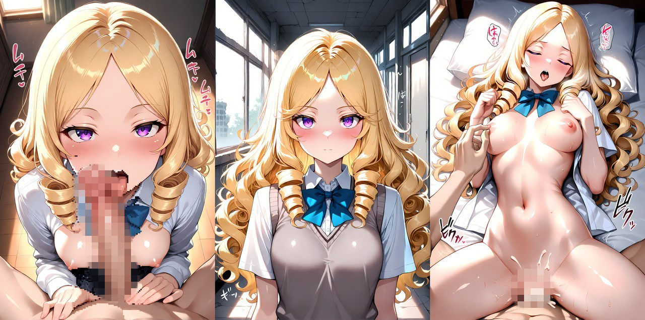 【金髪巨乳お嬢様と廃校での性生活】〜放課後の密室調教〜【高画質4K】 サンプル画像1