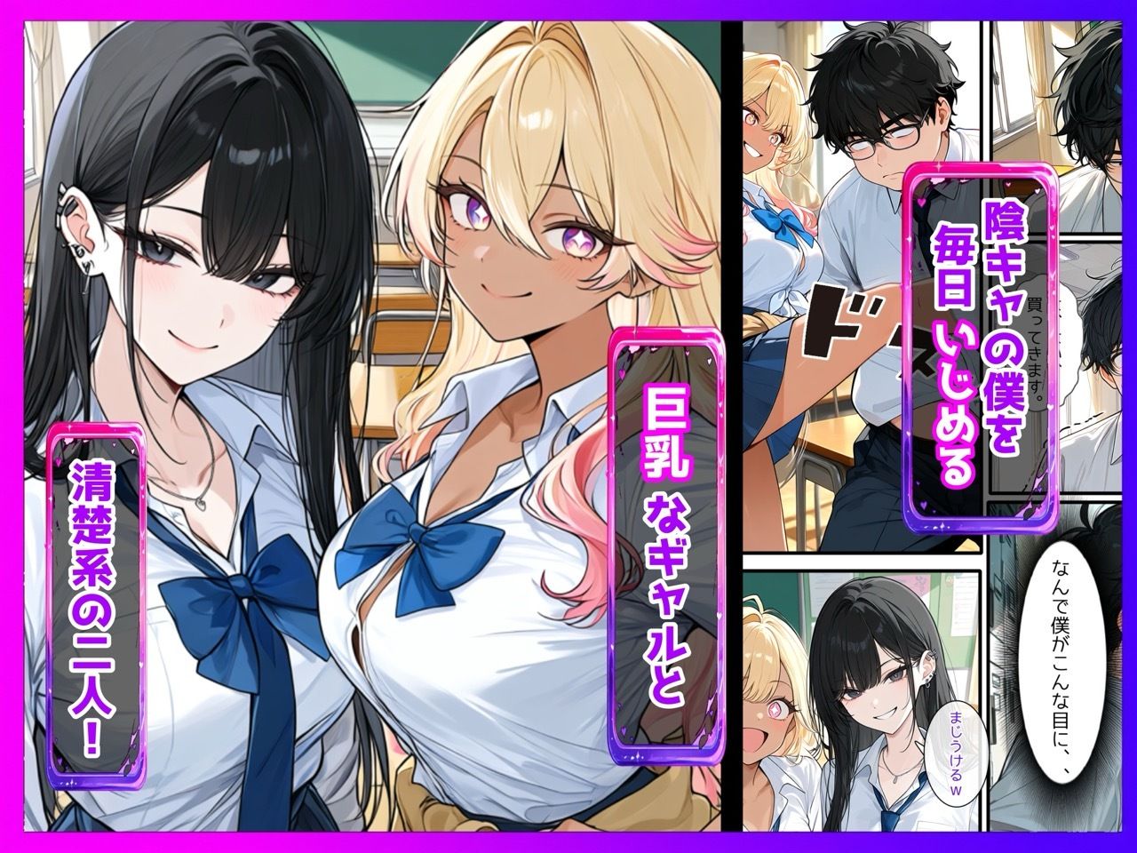 【陰キャ逆転】記憶操作アプリでいじめっ子の巨乳ギャルと清楚系を完堕ちわからせする話 サンプル画像1
